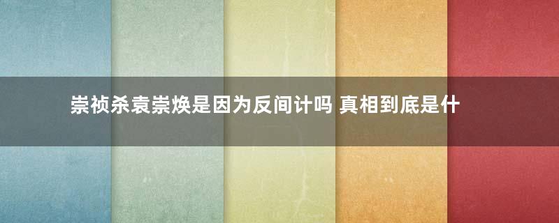 崇祯杀袁崇焕是因为反间计吗 真相到底是什么样的